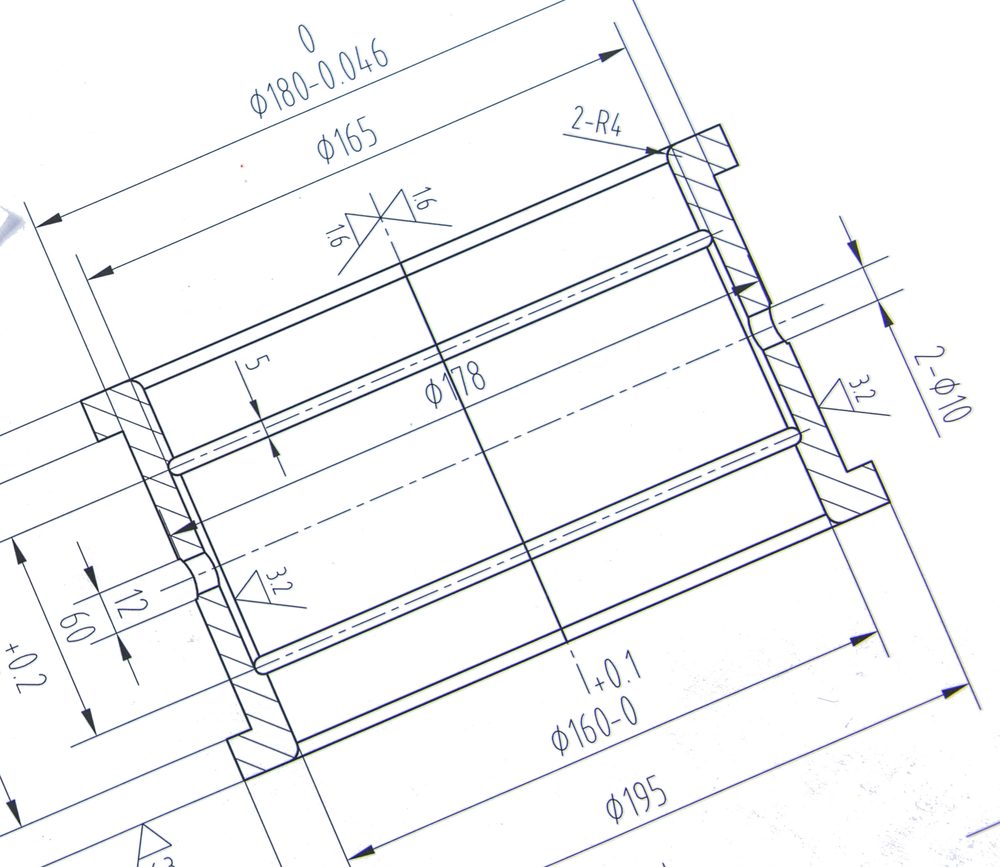 Plano técnico de mecanizado